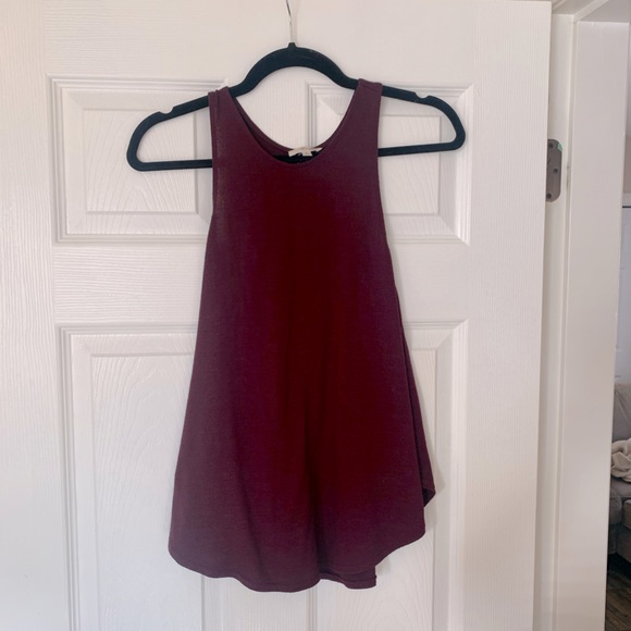 Aritzia WilfredFree burgundy racer back tank top - Picture 1 of 7